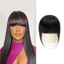 Natural Black Human Hair Bangs 3 Clips In Straight Hair Extensions
