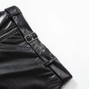 Autumn Winter Pencil Skirts Women Leather Split with Belt Midi Skirt Bodycon Party Skirts