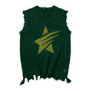 Men's Knitted Vest Summer Mesh Vest Casual Sleeveless Breathable Woolen Knit Ves Soft Top Men