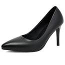 Black high-heeled shoe on a white background, Obroi