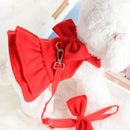 Cute Princess Dog Chest Clothes Harness Vests With Leash Puppy Walking Pet