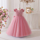 Bridesmaid Dress For Girls Long Tulle Flower Kids Wedding Party Pageant First Communion Ball Gown 3-10 Years