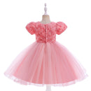 Girl Kids Party Dress Baby Petal Princess Birthday Wedding Gown Clothes Short Sleeve Evening Pageant Children Costume