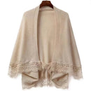 Wool Knitted Shawl With Lace Lace Lace Cardigan Cape Shawl