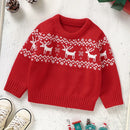 Infant Kids Baby Girls Boys Long Sleeve Cute Deer Pullover Sweaters Christmas Baby Girls Boys Children's Clothes Knit Sweaters