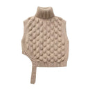 Autumn Women's Cropped Knitting Vest Female Sleeveless Warm Sweater Vests For Women Streetwear Pullover Tops