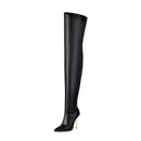 Boot Tube Height Pointed High Metal Thin Heel Tight Elastic Boot Breathable Inner Zipper Slip On Boot