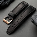 Handmade Bronze Buckle Strap Head Leather Suitable for Pilot's Pure Copper Watchband