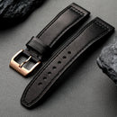 Handmade Bronze Buckle Strap Head Leather Suitable for Pilot's Pure Copper Watchband