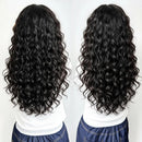 26" Real Human Hair Woman's Topper Silk Base Lace Closure Black Real Virgin Curly Hair
