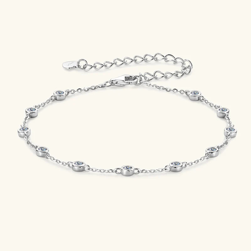 925 Sterling Silver Adjustable Bracelets Certified 2.5mm Bezel Cuff Bracelet For Women Hand Chain Jewelry Gift