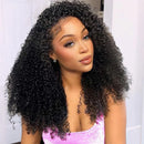 Seamless Flip Over Curly Half Wig Human Hair Wig Kinky Curly Headband Wig for Women