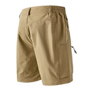Beige shorts with multiple pockets on a white background, Obroi