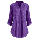 Lace Splicing Women Blouse Stand-up Collar Comfortable Tops Button Placket Loose Spring Shirt for Office
