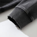 Mens Hoodie Sweatshirt Grunge Streetwear Wash Hooded Pullover Heavy Cotton High Street
