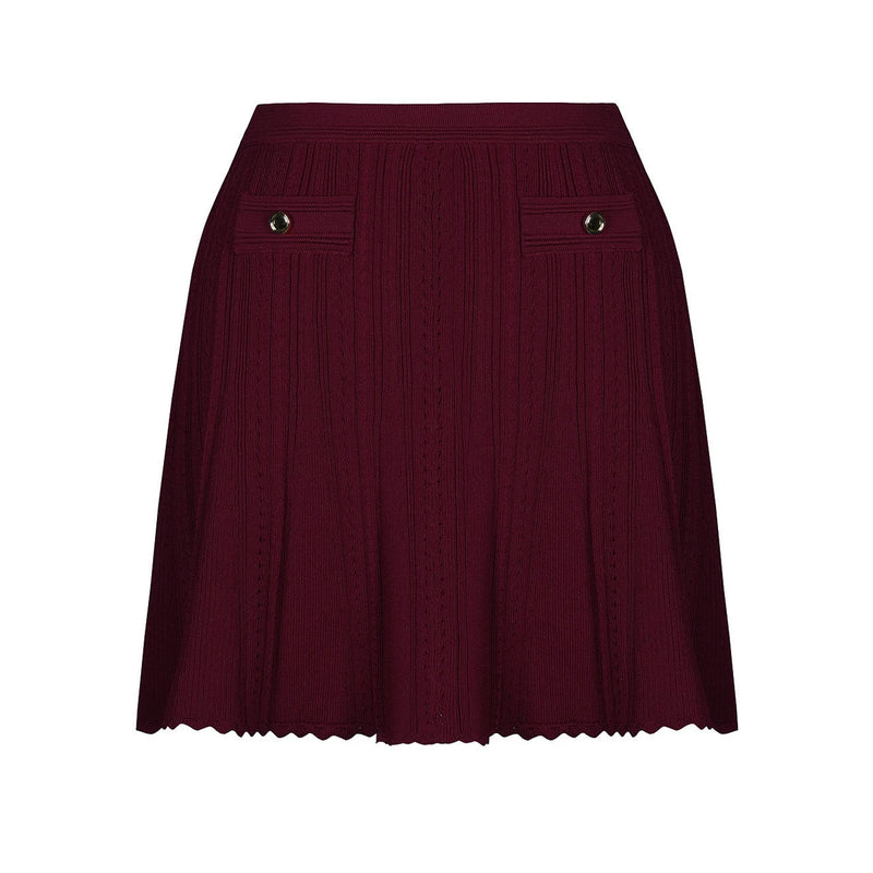 Spring And Summer Knitted Round Neck Long Sleeved Cardigan Top Camisole Vest Half Skirt