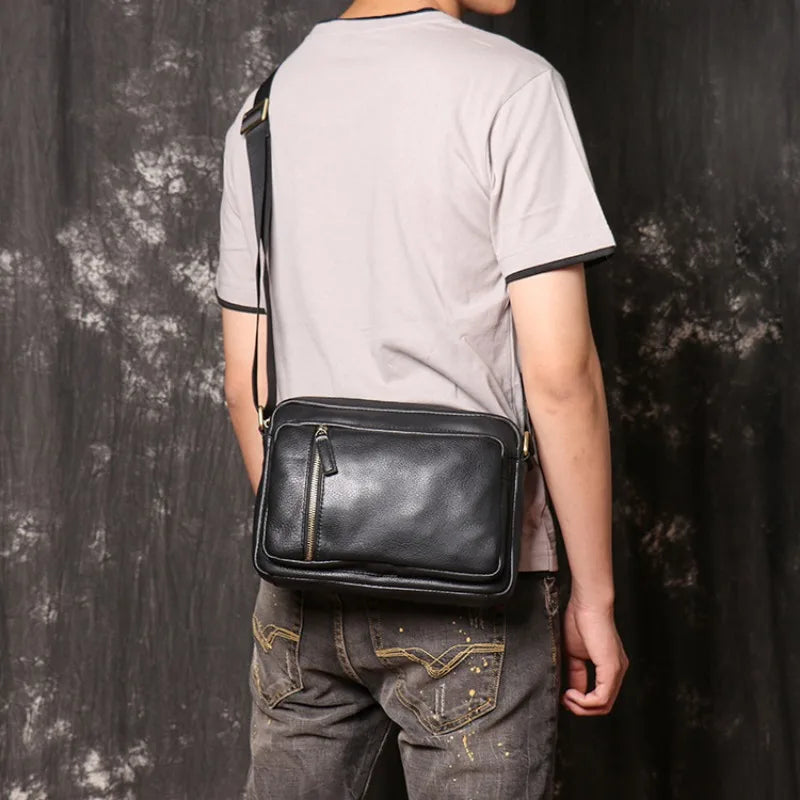 Men's Shoulder Bag Women's Large Capacity Crossbody Bag Genuine Leather Men's Bag Leather iPad Bag