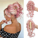 Curly Claw Clip Hair Bun Extension Synthetic Hairpiece for Women Mixing Wavy Chignon Ponytail for Daily Wear