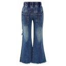Flared Denim Jeans Pants for Girls Bell Bottom Pants Elastic Waist Bootcut