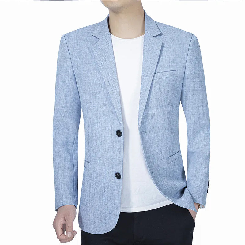 Men Suit Jacket Thin Blazers Spring Autumn Solid Business Casual Suit Jacket Men Clothing Blazer Coats