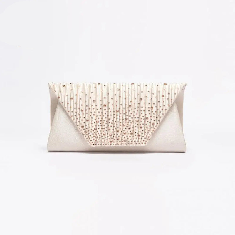 Clutch Handbag Rhinestone Bag Women Evening Wedding Banquet Shoulder Purse Pleated Satin Bag