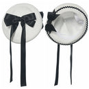 Cute Beret Cap Women Girl Casual Breathable Plaid Big Bow Hats