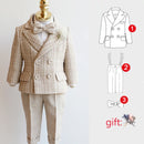 Children Formal Suit Set Boys Wedding Birthday Kids Double Breasted Blazer Pants Clothes