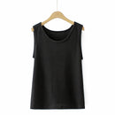 Women Spring Summer Waffle O-Neck Sleeveless Bottoming Vest Oversize Curve Clothes