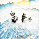 Stud Earrings Flower Glam Fine Jewerly For Women Gift In 925 Sterling Silver