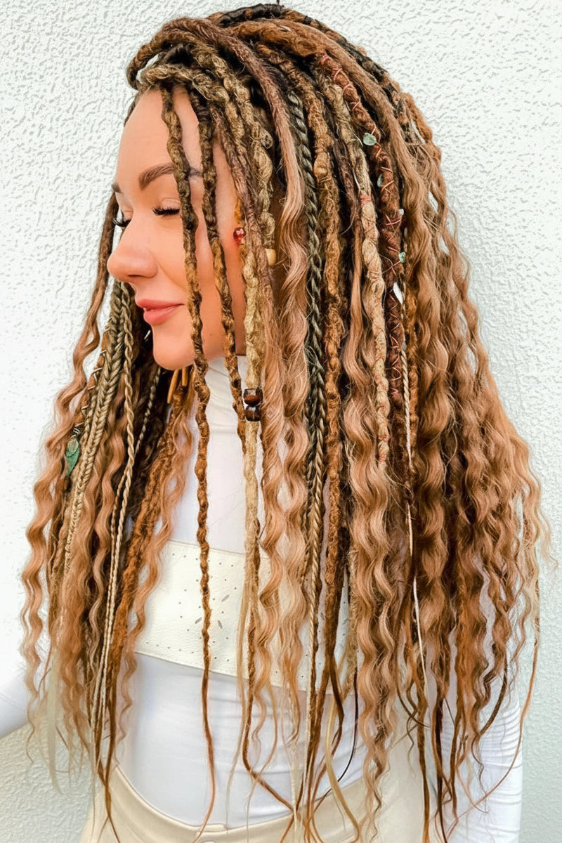 Dreadlock Extensions Hippie Single Ended Dreads 0.6 cm Width Extension