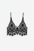 Embroidery Lace Crop Top Women's Vest Outerwear Summer Bandage Design