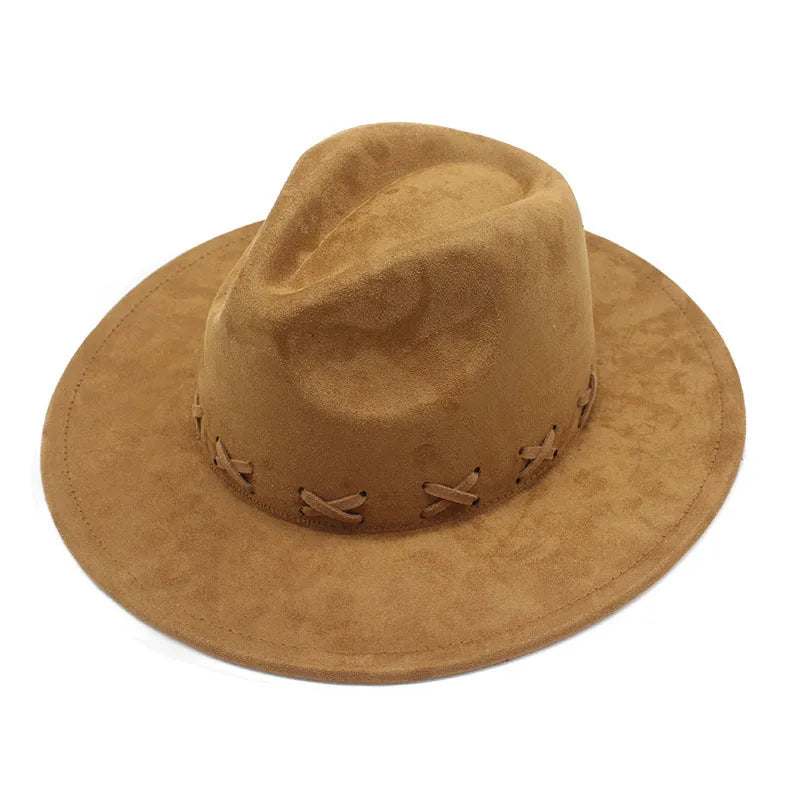 Heart Top Woolen With Flat Brim And Straight Edge Jazz Hat