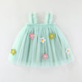 Toddler Baby Girls Summer Sling Dress Sleeveless Flower Embroidery Princess Dress Kids Birthday Dress