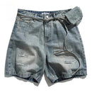 Men Denim Shorts Patchwork Ripped Blue Jeans Shorts Shorts