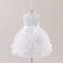 Girls Big Flower Party Dress for Kids Pink Tulle Birthday Wedding Girl Dresses