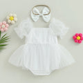 0-24M Newborn Infant Baby Girls Romper Jumpsuit Headband Princess Outfits Toddler Clothes