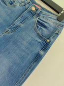 Women's Retro Straight Denim Long Pants Zipper Stretch High Waist Ladies Jeans