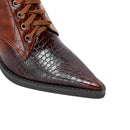 Women lace up pointed autumn and winter thick heels western short boots