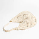 Handwoven Crochet Beach Bag for Woman Lightweight Knitted White Tote Handbag Summer