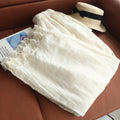 Lace Hem Wide Leg Pants Women Summer Elastic Waist Casual Loose Straight Pants