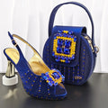 Quality Decorated With Rhinestone Bride Ladies Shoes And Matching Bag Set Italian High Heels Shoes And Bag Set