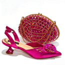 Women's Gold Shoes and Handbag Set, Elegant Matching Party Heels and Purse, Luxury-Inspired Italian
