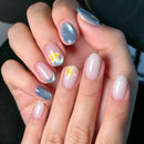 Handmade Manicure Short French Oval Fake Nails Eye Limited Nails Press On Nails