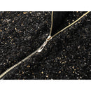 Luxury Bling Shining Fabric Short Sleeve Black Straight Elastic Knit Casual Dress