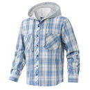 Spring and Autumn Trend Plaid Shirt Men's Hooded Shirt