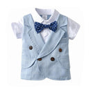 Baby Boys Clothes Set Formal Gentleman 1-4 Years Child Summer Sping Elegant Classic T-Shirt+Pants Tie Kids Outfits Costume Sets