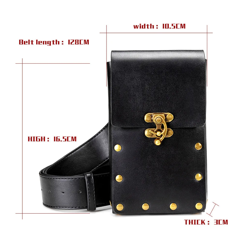 Women Steampunk Beach Bag Rivet Retro Rock Thigh Leg Bag Shoulder Packs