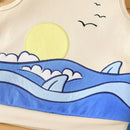 Baby Boy Embroidered Hooded Tank Top and Striped Shorts Set