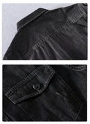 Denim Shirt Men's Clothing Cotton Casual Wear Retro