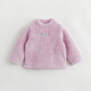 Girls Reversible Cotton Fleece Embroidered Sweatshirt for Autumn & Winter